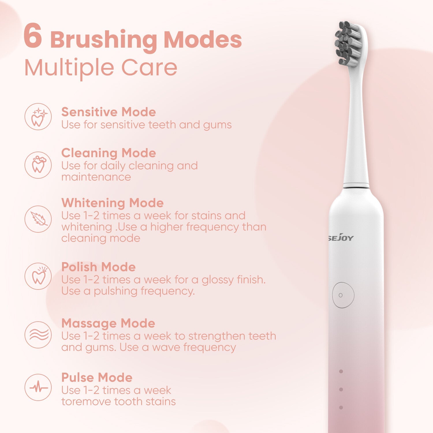 Electric Toothbrush with 8 Brush Heads Rechargeable Electric Tooth Brush