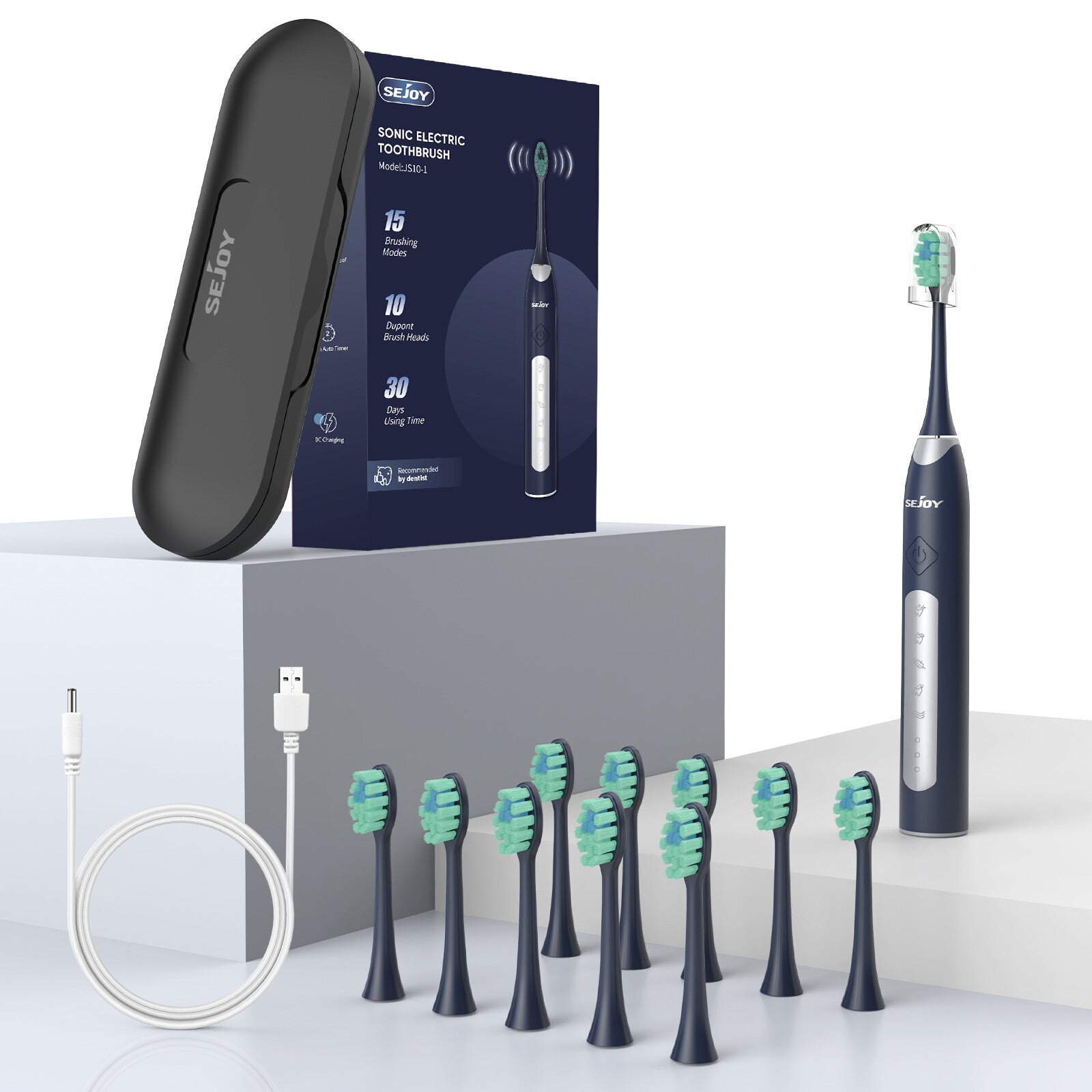 Electric Toothbrush Sonic Movement Clean Teeth Portable Rechargeable